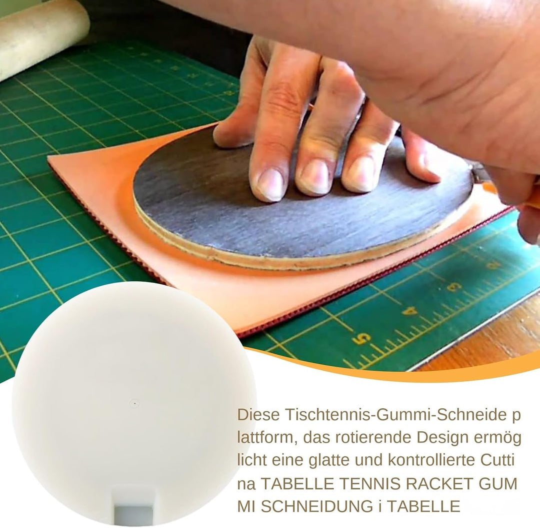 Rubber Cutting Table, Stainless Steel Tennis Cutting Board, 8.66x0.71 Inches 360° Rotatable Racket T