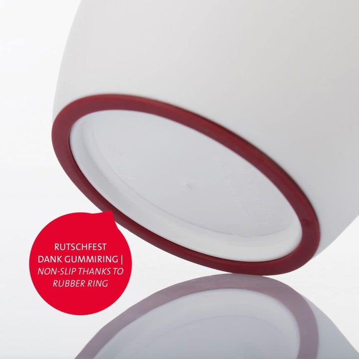 Westmark 2x Quirtopf mit zweigeteiltem Deckel, 1 l, Mit Ausgiesser, Kunststoff, Weiss/Rot, 315122E3