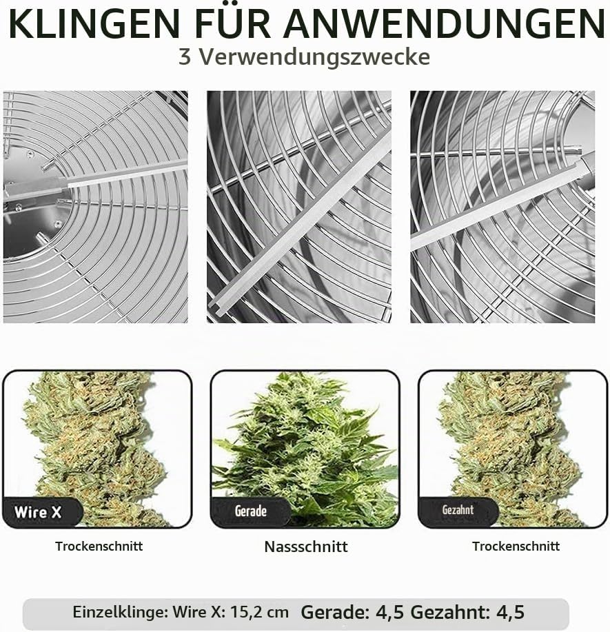 Mi hogar Edelstahl Schneidmesser Set, 19 Zoll Clean Cut Bowl Blätter Trimmer Ersatzklingen, 4-teilig