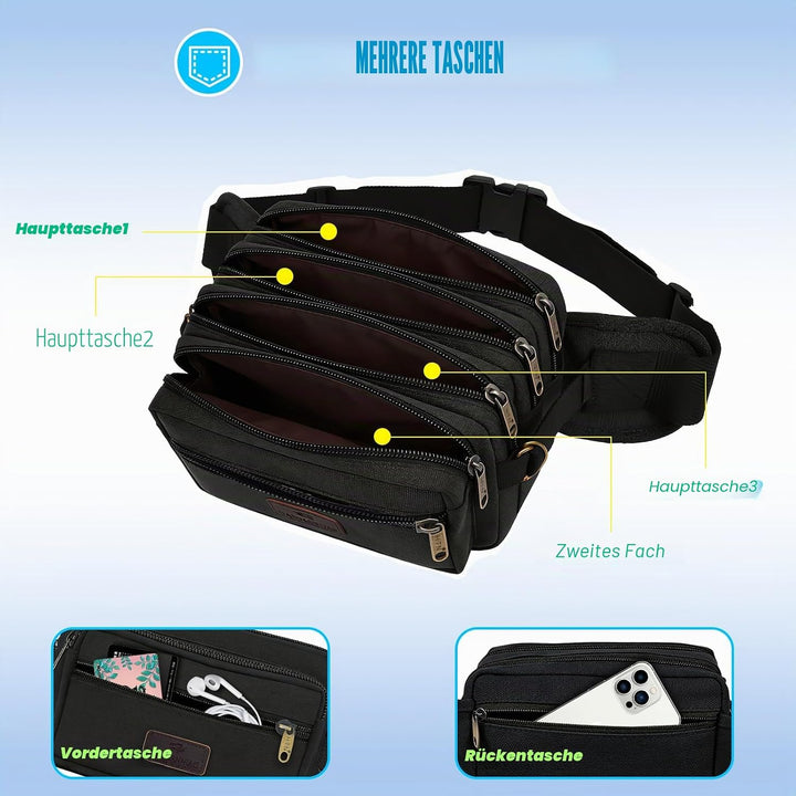 Bauchtasche Grosse Kapazität für Herren Damen, SUNSEATON Gürteltasche,Multifunktionale Sport Hüfttas