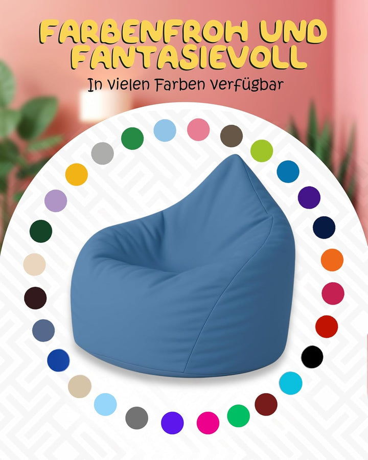 PATCH HOME Sitzsack Tropfenform mit Reissverschluss Nachfüllbar - für In &amp; Outdoor - mit Styropor Fü
