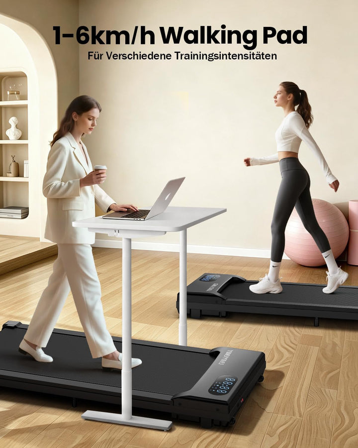 Walking Pad Klein, 6 km/h Laufband für Zuhause &amp; Büro Schreibtisch