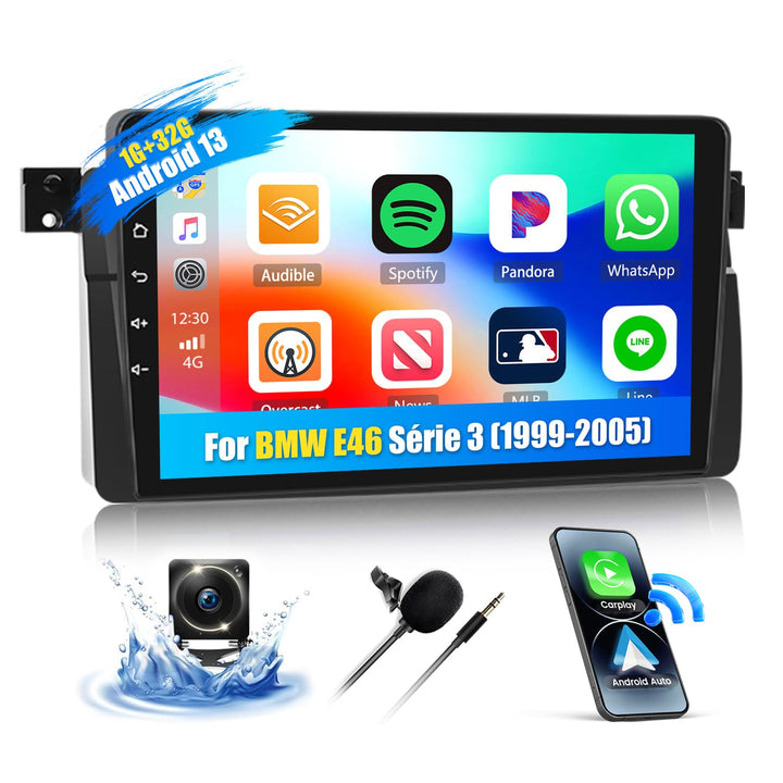 Android Autoradio mit Navi für BMW E46 1998-2005 Camecho 7 Zoll Bildschirm Doppel Din Autoradio Blue