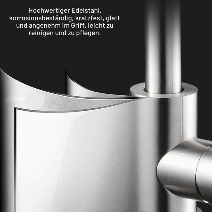 Wasserhahn Bad Edelstahl Waschtischarmatur mit Hoch Auslauf 165mm Silber, Silber