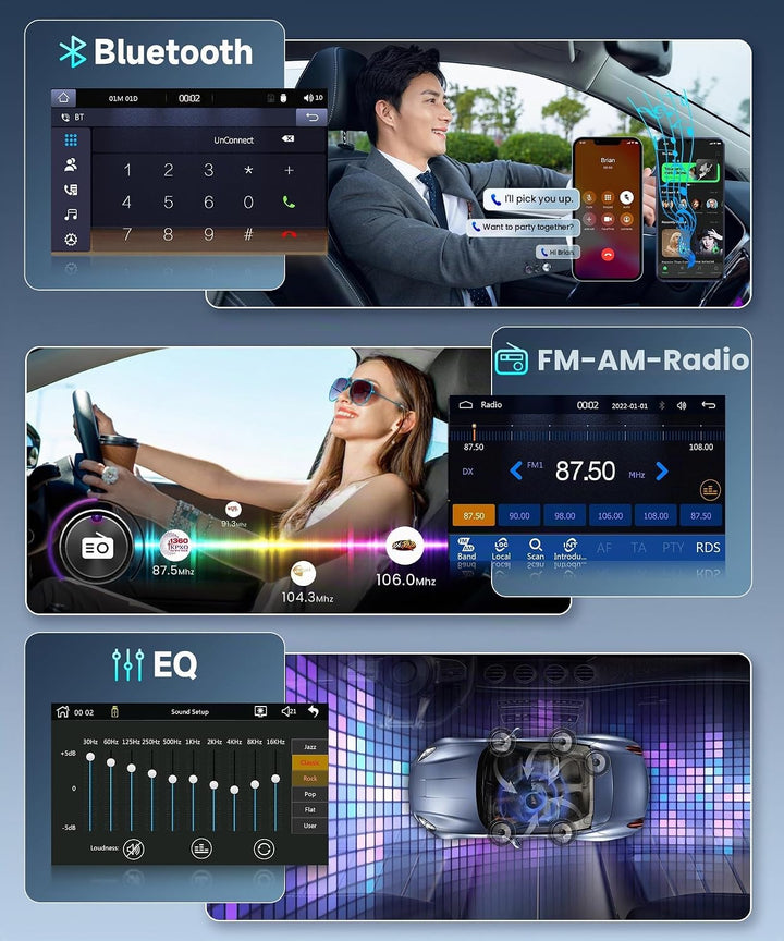 Rimoody Autoradio 1 Din Wireless Carplay Android Auto con 7 Pollici HD Touchscreen Manuell Einziehba