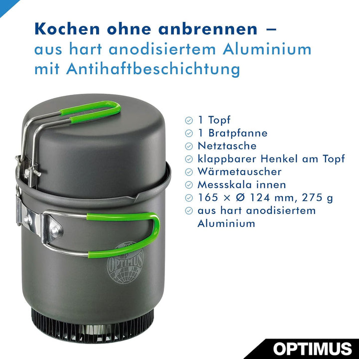 Optimus Terra Weekend HE Kochset 0.95 L, grau, schwarz