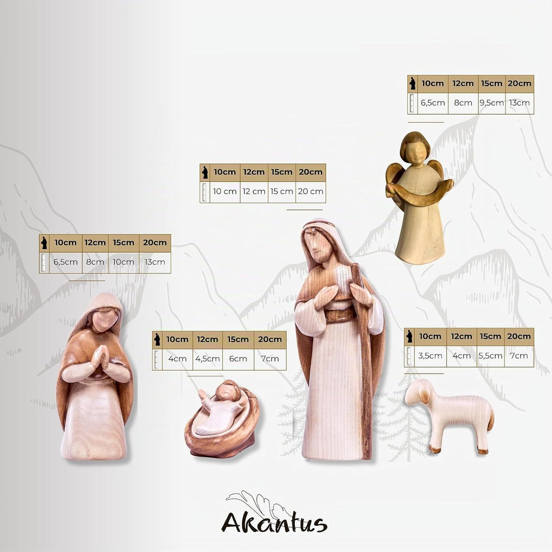Akantus Krippenfiguren aus Holz: 11er Set (10 cm), 10 cm