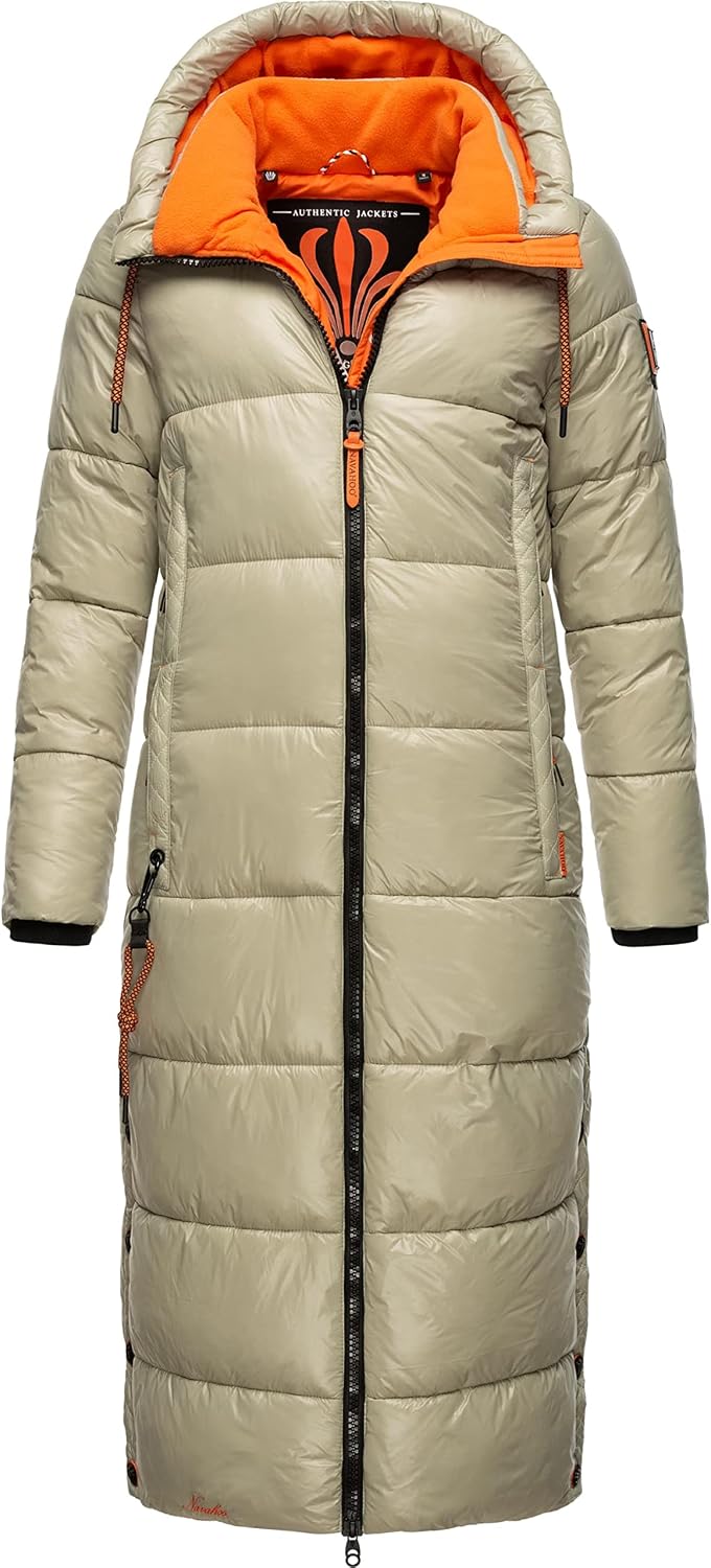 Navahoo Damen warmer Winter Steppmantel mit Kapuze Schmuseengel XS-XXL XXL Pebble Grey, XXL Pebble G