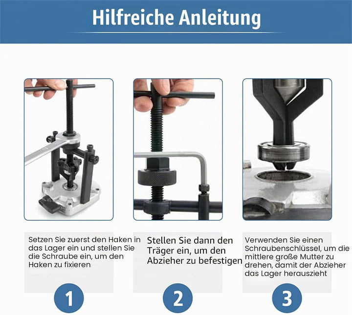 Pilot Innenlagerabzieher, 3 Backen Innenlagerabzieher Getriebeabzieher Heavy Duty Automotive Machine