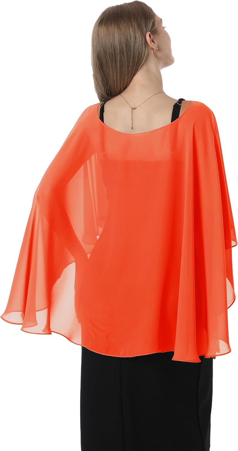 Damen Chiffon-umhang001 Pashmina-Schal Einheitsgrösse Orange, Einheitsgrösse Orange