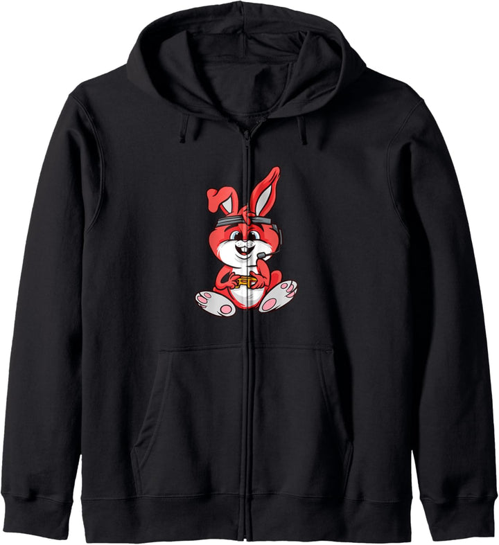Gamer Bunny - Spielender Hase Kapuzenjacke