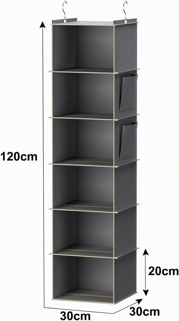 YOUDENOVA Hängeregal Schrankorganizer Stabiler 6 Fächern Kleiderschrank Organizer Ordnungssystem Hän