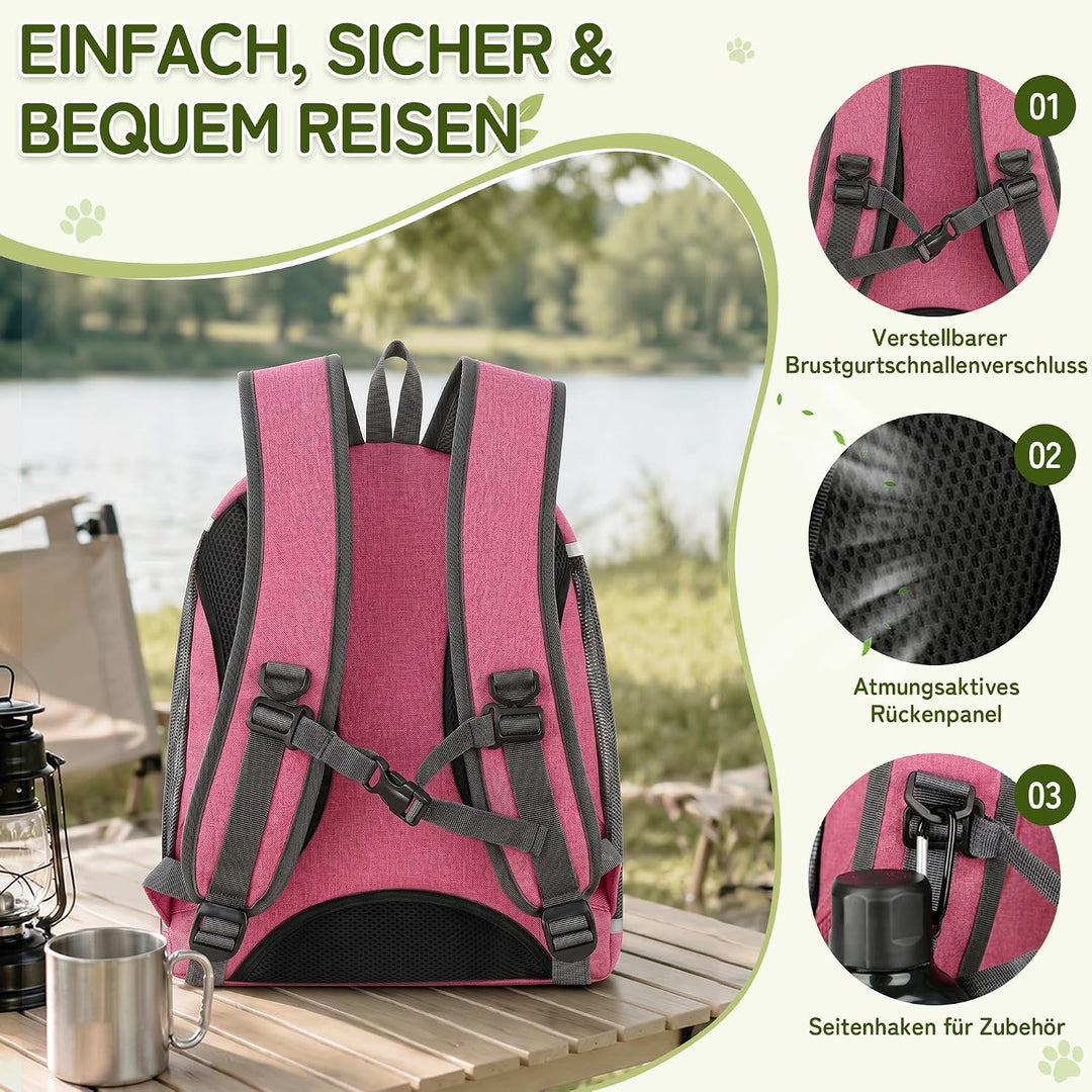 ALLSOPETS Haustier Hunde Rucksäcke Tragbar Transport Rucksack Reisen Tragetasche für Haustiere Reise