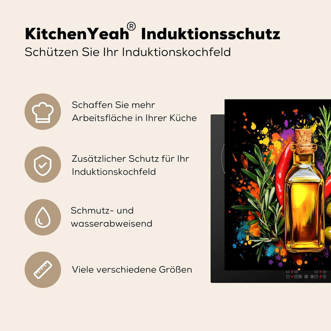 Herdabdeckplatte 59x52 cm Einteilig Ceranfeld Abdeckplatte für Induktionsschutz Ceranfeldabdeckung V