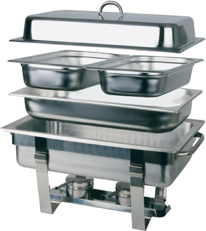 APS 11686 Chafing Dish Set - Profi-, 61 x 31cm, Edelstahl rostfrei inkl. GN-Behälter 1/1, 9 ltr., +