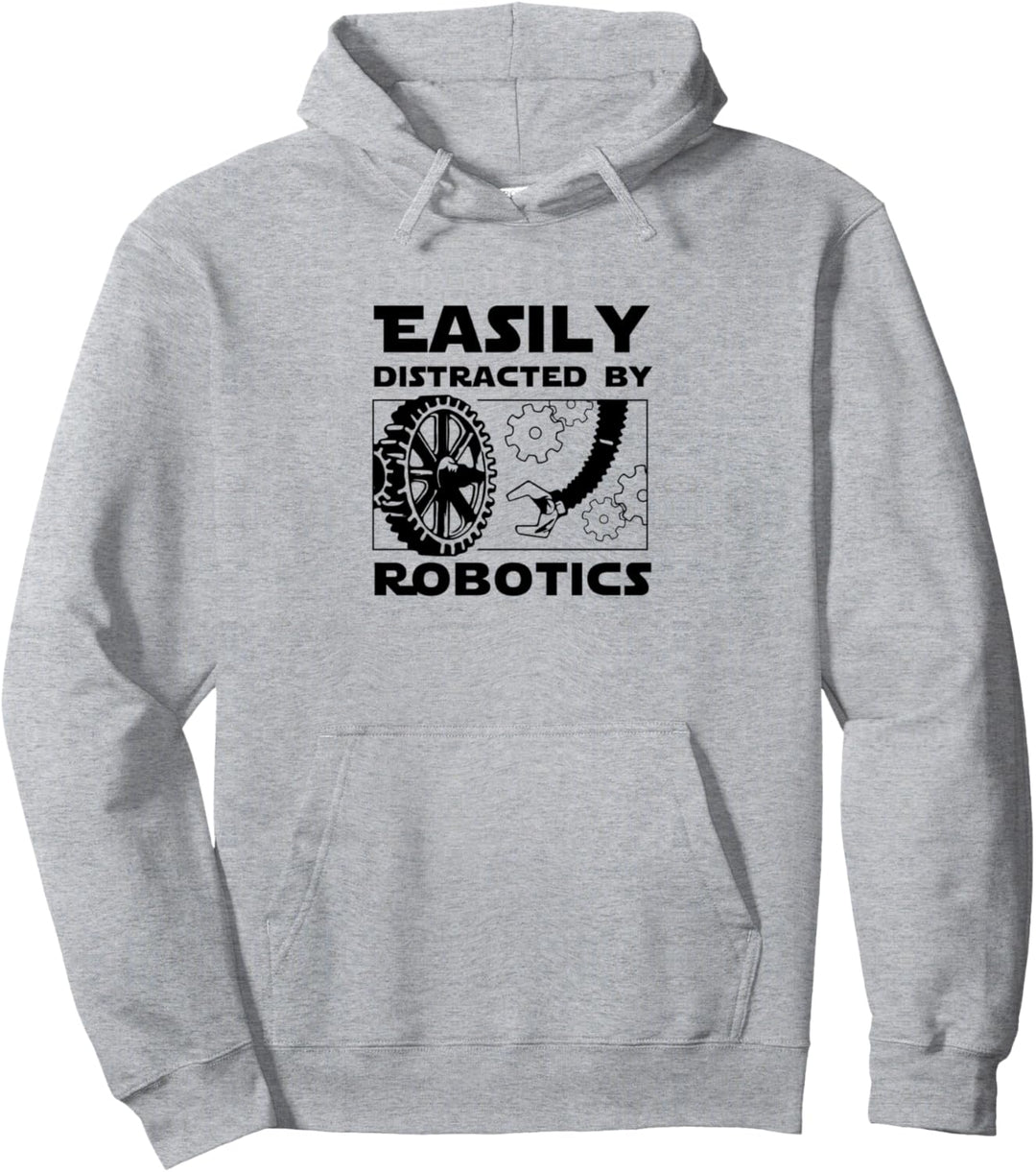 Abgelenkt von Robotern Lustiger Roboteringenieur Pullover Hoodie