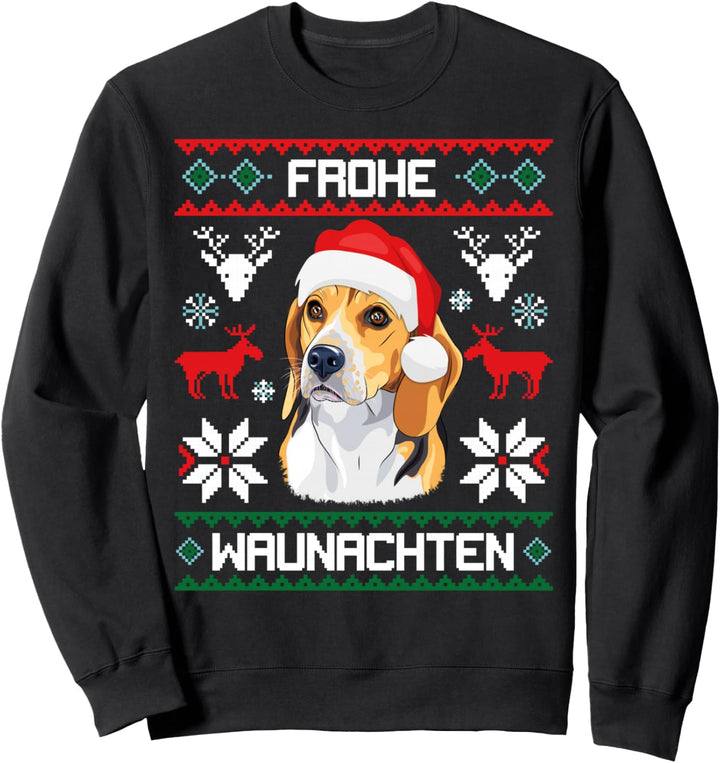 Beagle Frohe Waunachten Weihnachten Hund Xmas X-Mas Sweatshirt