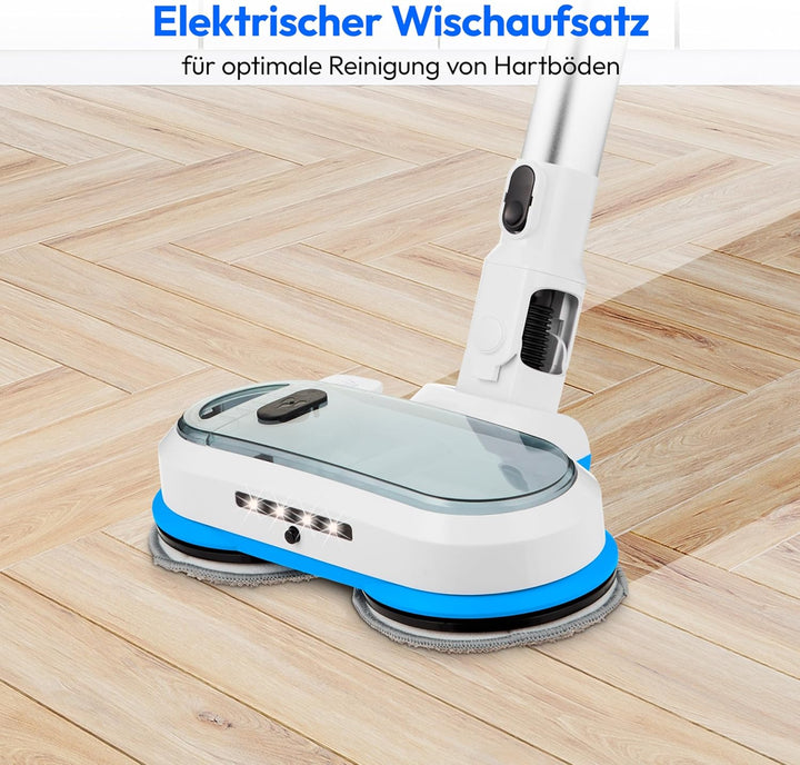 MEDION P400 W+ Akku-Stielstaubsauger mit Wischfunktion (elektrischer Wischaufsatz, kabellos, beutell