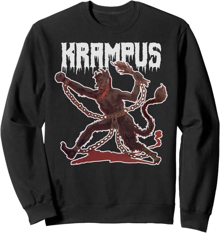 Creepy Gruss Vom Krampus Demon Christmas Devil Krampus Sweatshirt