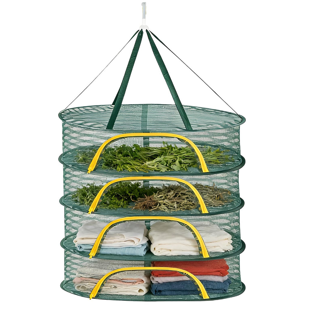 4 Schicht Trocknungsstand, Mesh Net Kräuter Trocknungsnetz hängende Haken für Gemüse, Früchte, Kräut
