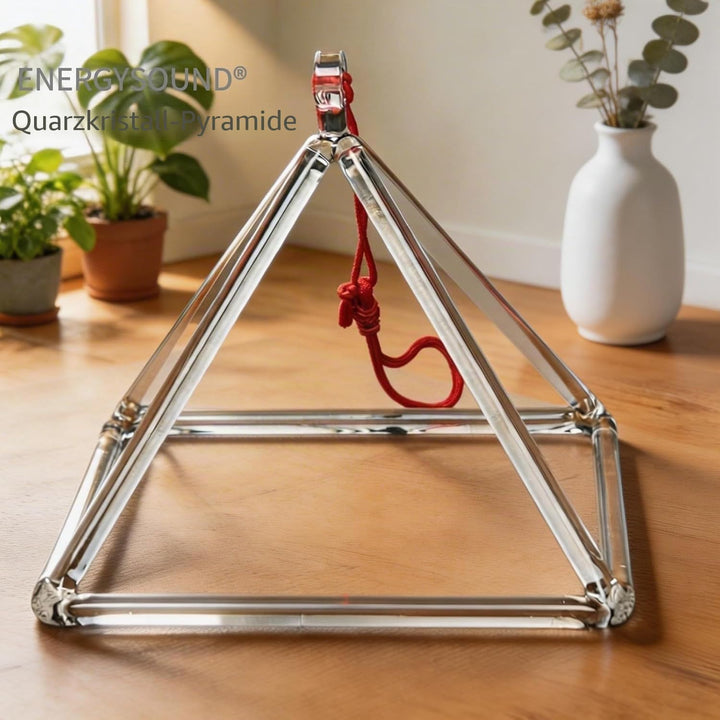 ENERGYSOUND Klangpyramide aus Quarzkristall, 20 cm, Klangschale aus Kristall, Klangheilung und Yoga-