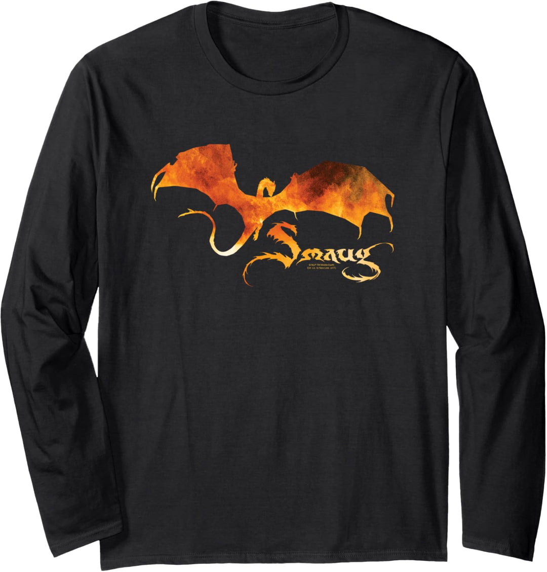 Hobbit Smaug on Fire Langarmshirt