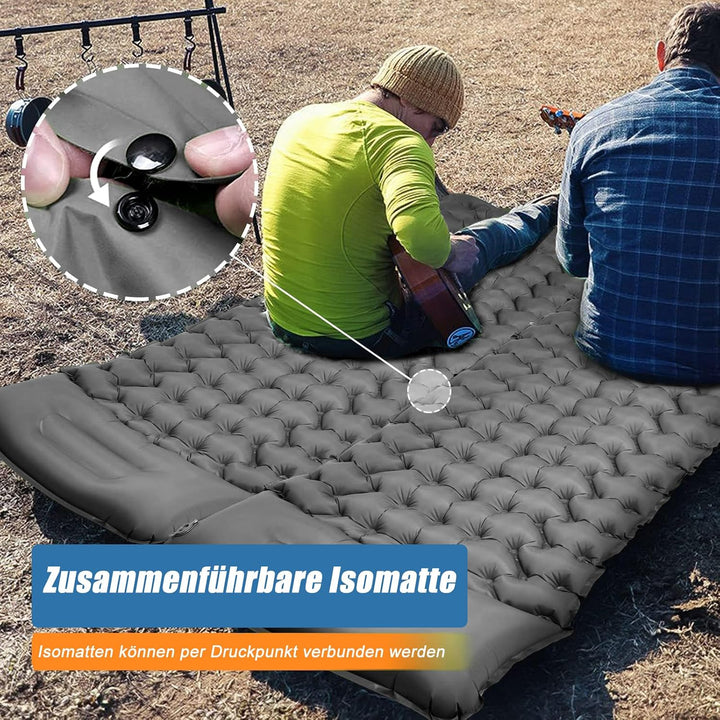 CALIYO Isomatte Camping – Verdickte Luftmatratze mit FusspressPumpe, Ultraleicht &amp; Wasserdicht | Int