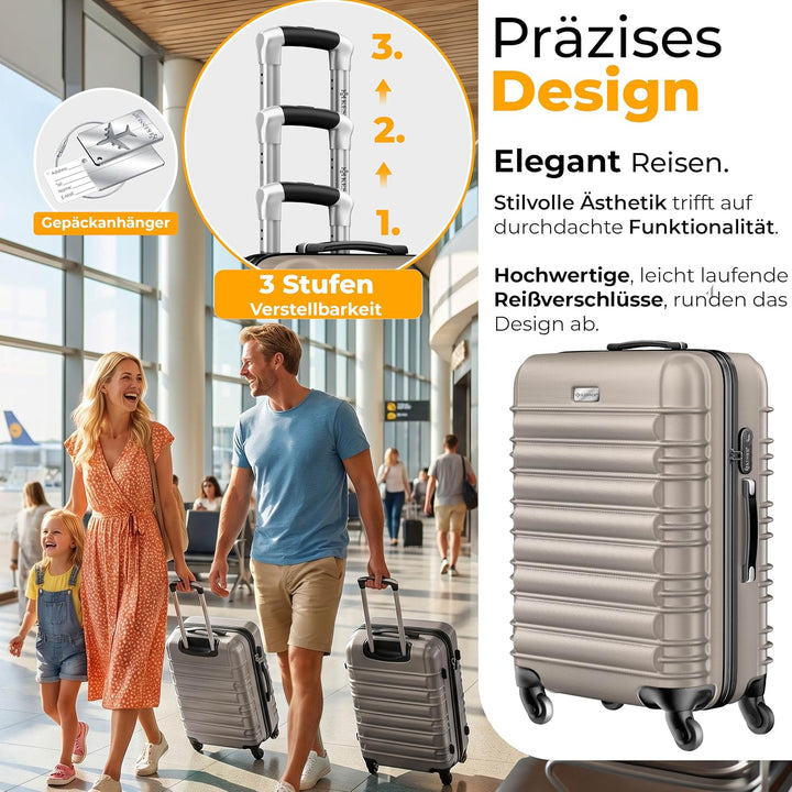 KESSER® 3tlg. Hartschalenkofferset Hard Shell Basic Hartschalenkoffer Trolley Koffer Reisekoffer Rei