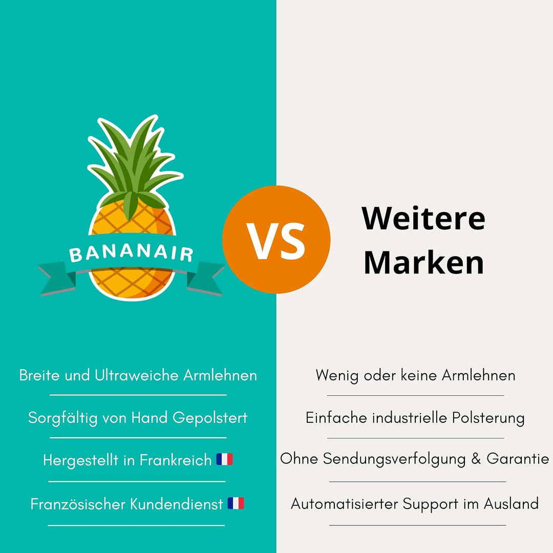 bananair – Lesekissen für Bett und Sofa aus Cord – Abnehmbare, Maschinenwaschbare Hülle – Weich &amp; Ko