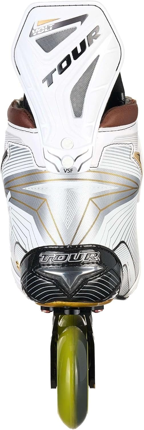 TOUR Rollhockey Schlittschuhe Volt Spitfire (Weiss/Gold, 9.5 = EU 45)
