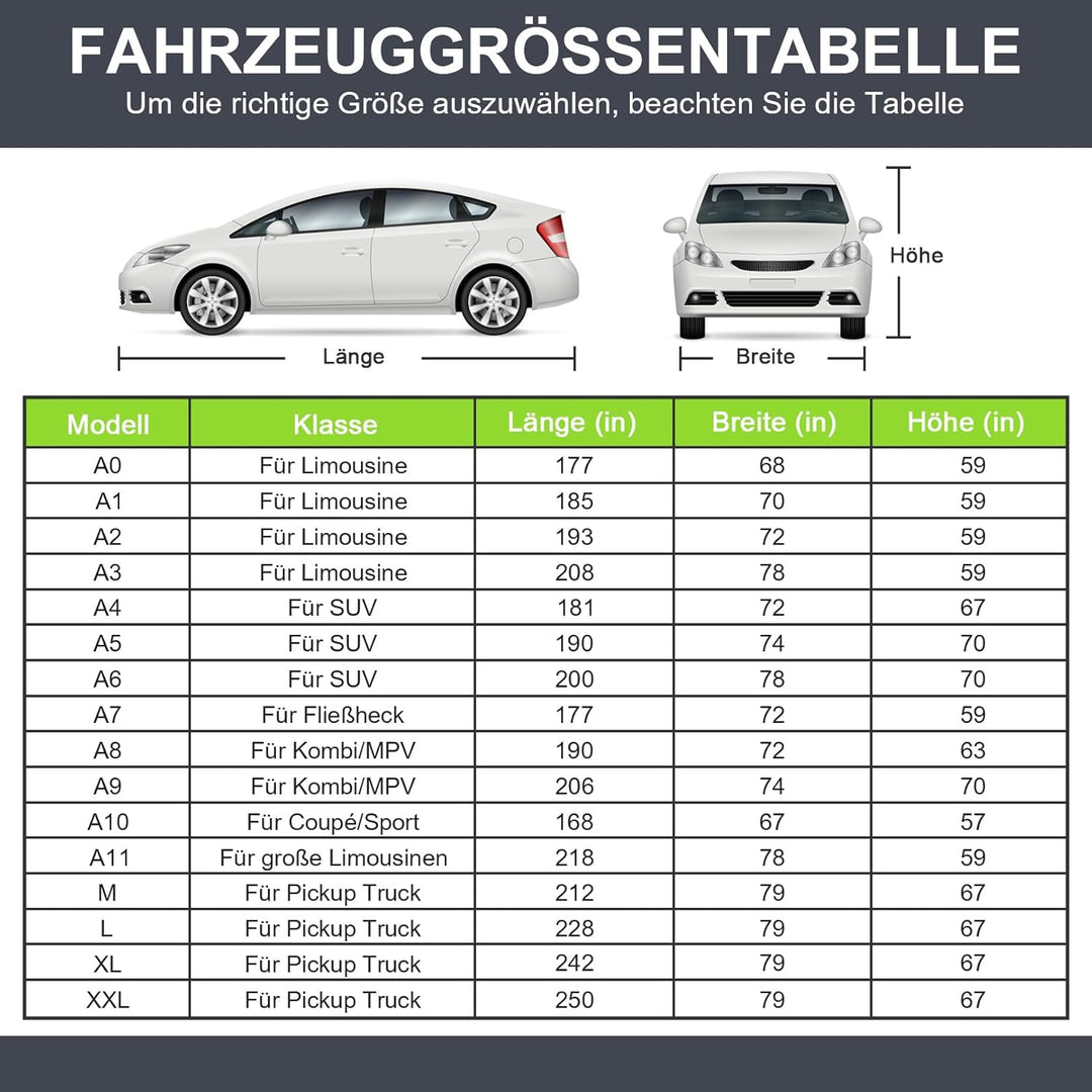 Sailnovo Autoabdeckung Wasserdicht,7 Schichten Coupé Autoplane Outdoor UV-Schutz Allwetter Universel