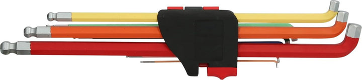 KS Tools 151.4430 Kugelkopf-Innensechskant-Winkelstiftschlüssel-Satz, 108° abgewinkelt, 9-tlg. Zoll
