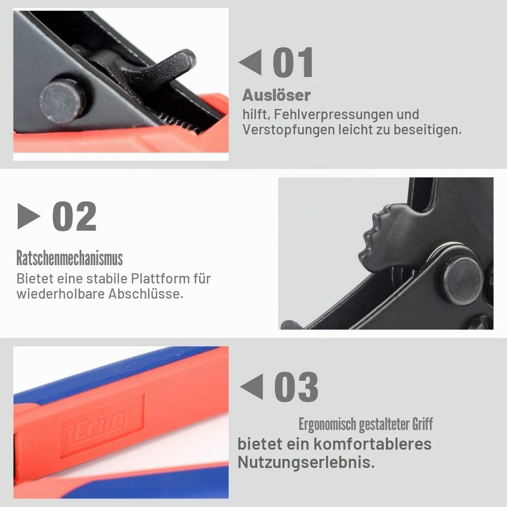 iCrimp CWR1522 Drahtseil Crimp Set 150 Hülsen mit Schneider 0.1 mm - 2.2 mm (with 150 Aluminum Sleev