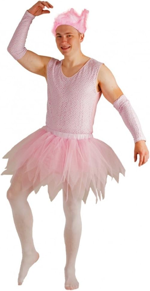 Krause &amp; Sohn Kostüm Ballerina für Männer M- XL Body Tüllrock Armstulpen rosa Männerballett, M