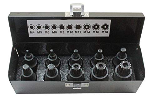 US PRO INDUSTRIAL Tools 3435 Steckschlüsseleinsätze, 1,27 cm, 10 Stück