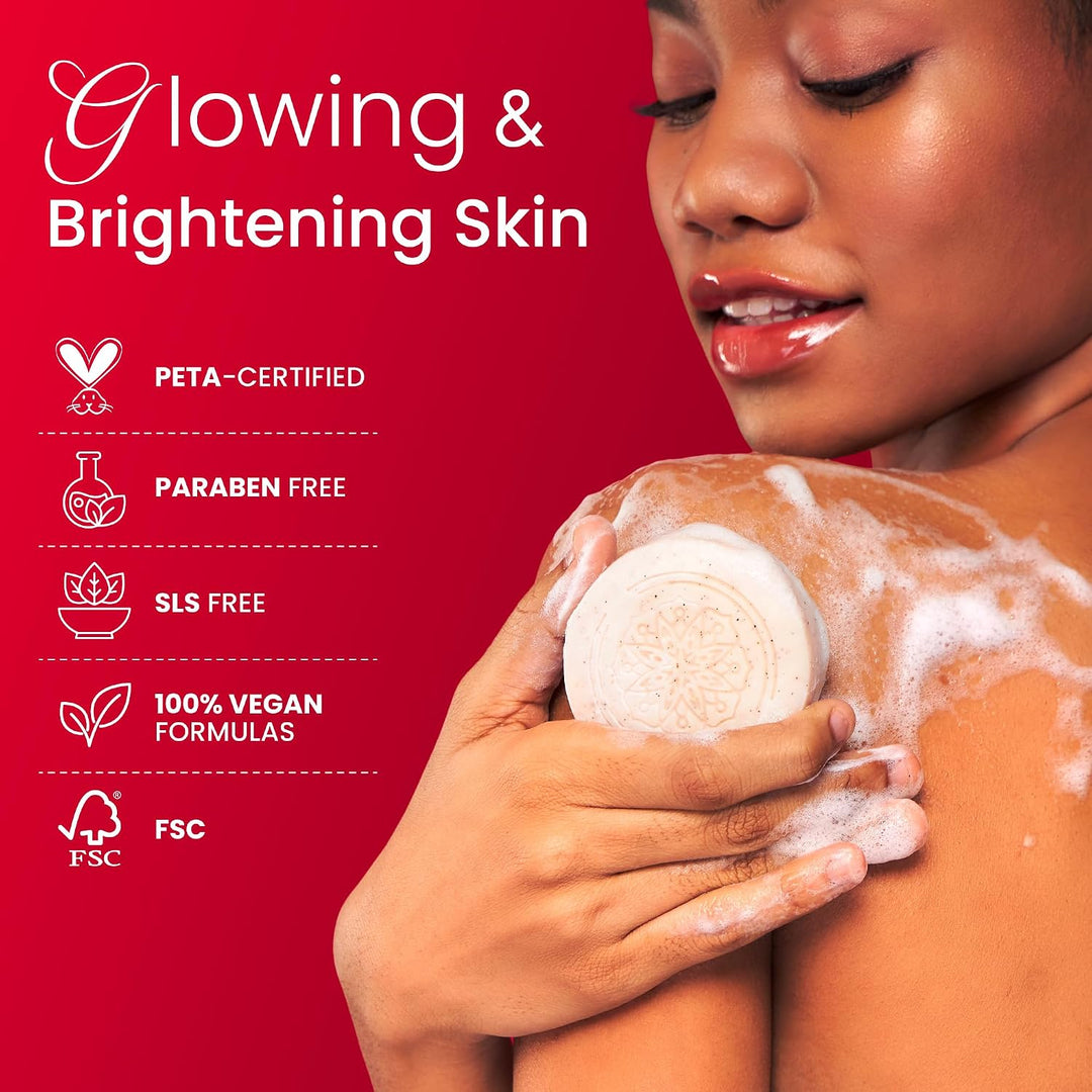 Koji White Kojic Acid Bump Eraser Body Scrub Soap for Exfoliation Butt, Elbow, Underarm with Glutath