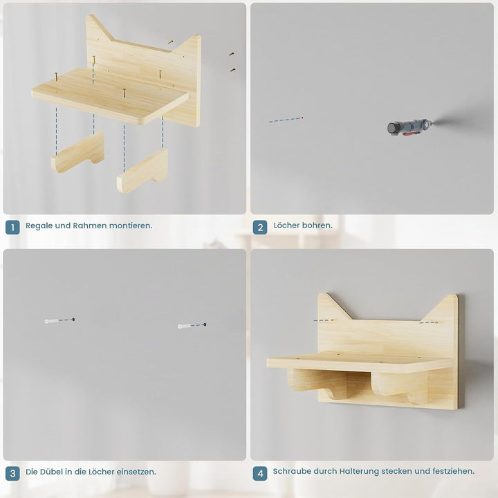 Kletterwand Katzen Set, Katzen Kletterwand Set, Kratzbaum Wand