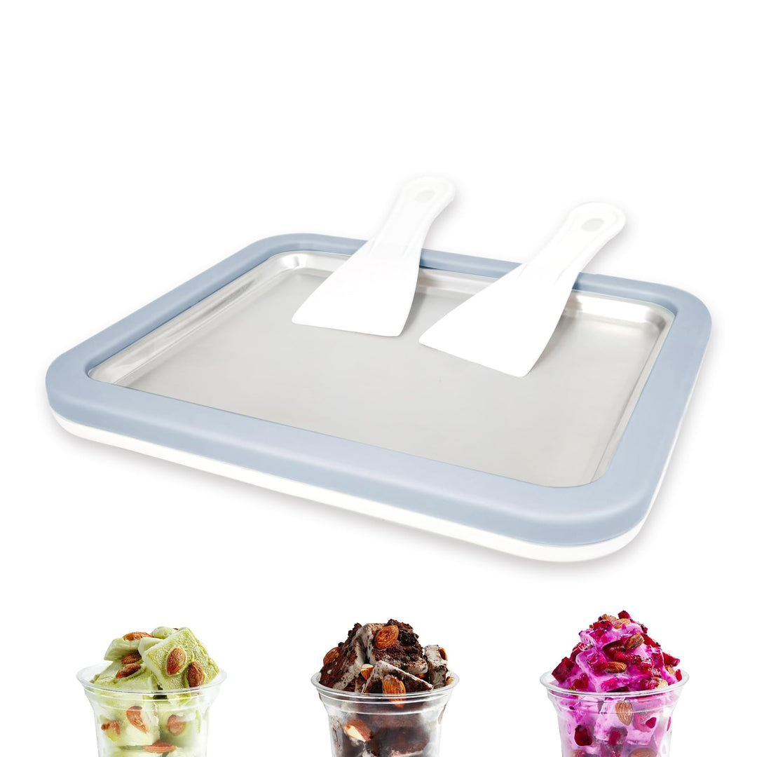 Eisplatte Eis Rolls zum Eis Machen DIY, Ice Cream Machine rolls maker mit 2 Spateln, Gelato Rollmasc