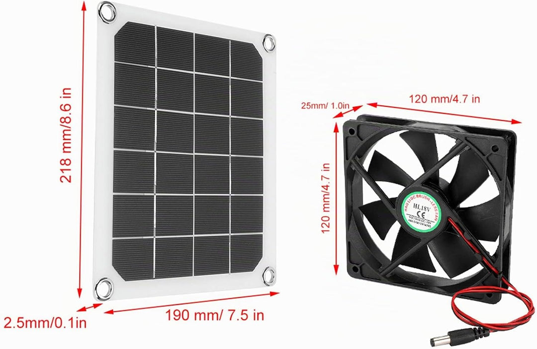 Solar Abluftventilator 6V 10W tragbarer Ventilator mit wasserdichtem Solarpanel Ventilator für Hühne