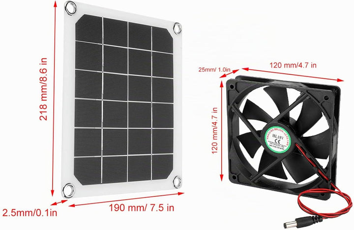 Solar Abluftventilator 6V 10W tragbarer Ventilator mit wasserdichtem Solarpanel Ventilator für Hühne