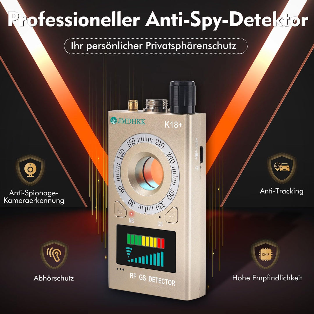 JMDHKK K18+ Versteckter Kamera-Detektor, Spionagekamera-Finder, Wanzendetektor, Magnetfeld-Detektor,