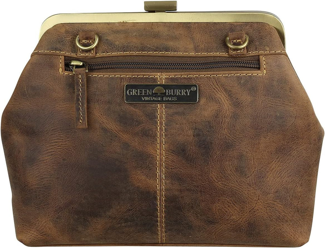 Greenburry Vintage Clappy Umhängetasche Leder 23 cm