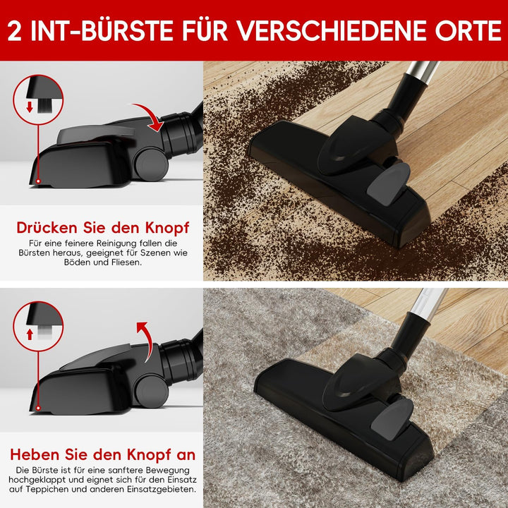Staubsauger mit 5 Kabel,20KPa/500W,Kabelstaubsauger,Staubsauger,Handstaubsauger für Harte Böden/Tier