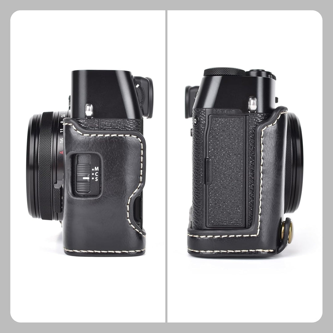 MUZIRI KINOKOO PU-Leder Tasche für Fuji X100VI, schützende Halbhülle, kompatibel mit Fujifilm X100VI