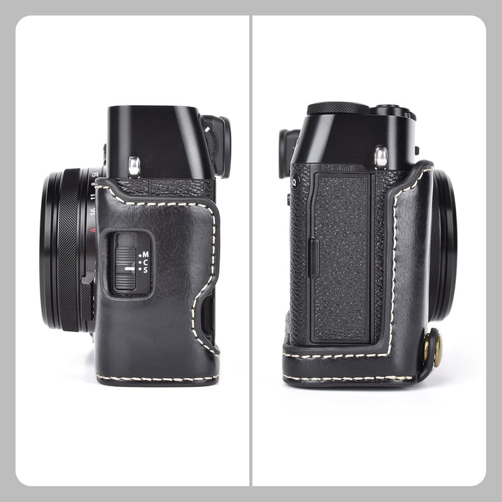 MUZIRI KINOKOO PU-Leder Tasche für Fuji X100VI, schützende Halbhülle, kompatibel mit Fujifilm X100VI