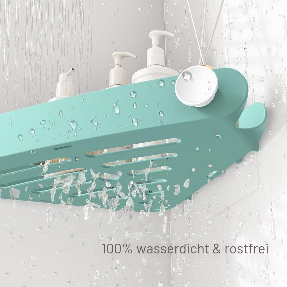 Sotfamily Plastik Duschablage ohne Bohren Ecke (Nur Für 90°), 2 Stück Duschregal Badregal ohne Bohre
