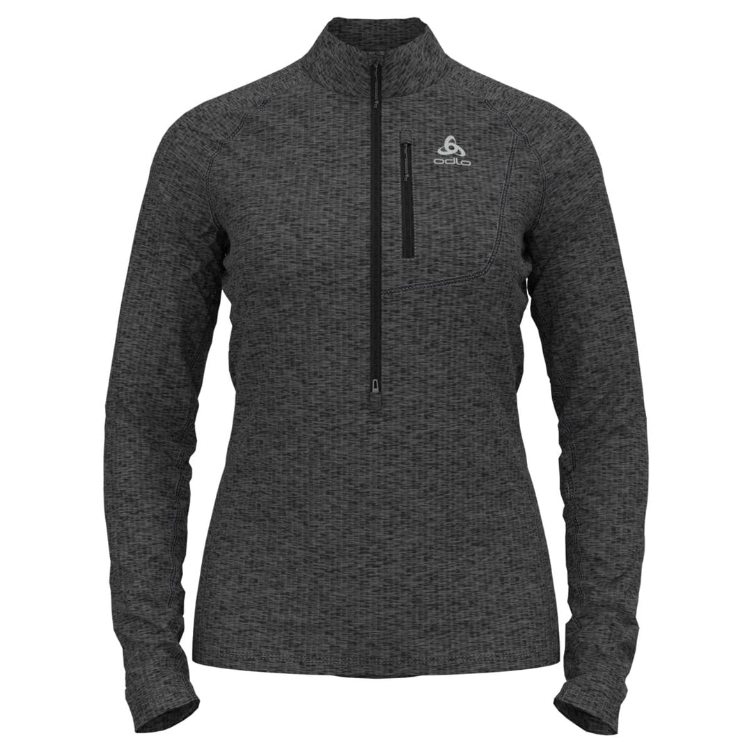 Odlo Damen Tencia_542551 Mid Layer mit Reissverschluss (1er Pack) XS Dark Grey Melange, XS Dark Grey