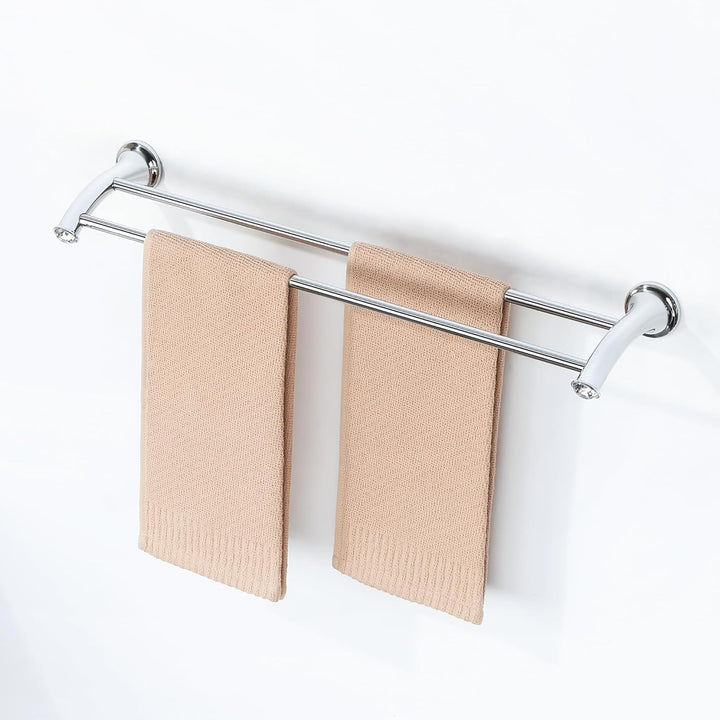MOOCHE Doppelstangen Handtuchhalter, Edelstahl Handtuchstange, Chrom, Chrom