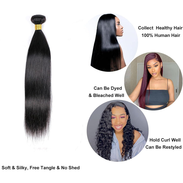10A Human Hair Bundles One Single Silky Straight Bundles Human Hair for Black Women 10 Inch 100% Unp