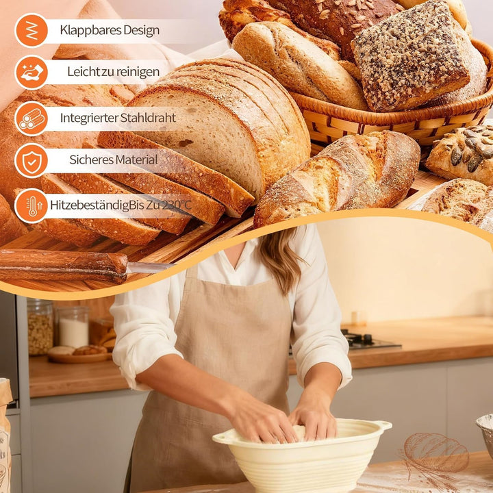 Daity Sauerteig Starter Set, 13-teilig, 28 cm oval und 25 cm rund 4, 4